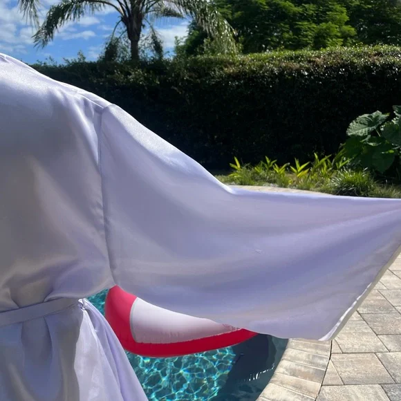 Oscar de la Renta Light Purple Satin Robe - Picture 11 of 15